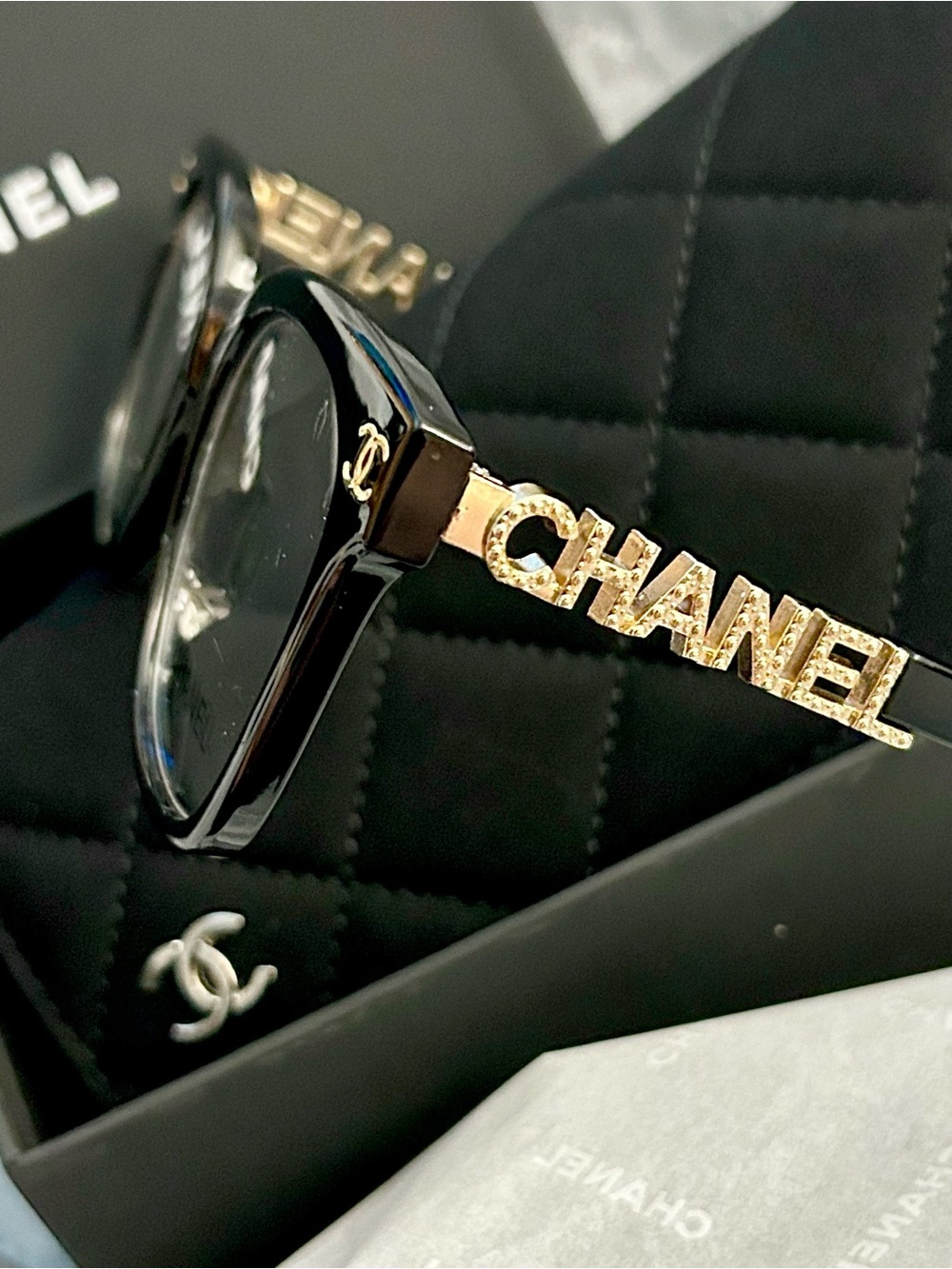 Authentic Chanel Clear Lens Oversized Frame Glasses